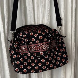 Vera Bradley Black and Red Floral Travel Bag
